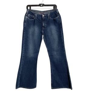 Silver Jeans Denim Wide Leg Boot Cut Womens 31 x 29 Darker Blue Mid Rise